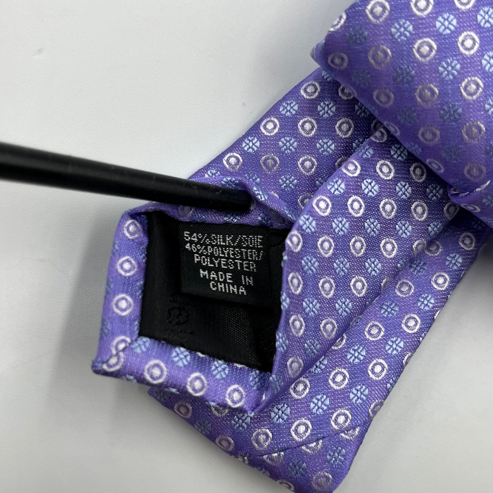 Calvin Klein Mens Purple Geometric Silk Blend Necktie K7981217500 NEW - Picture 8 of 11